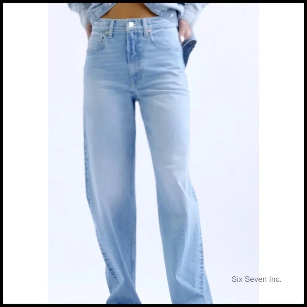 High Rise Loose Straight Jeans Wide Leg Pants Y2K Chic Minimal Style